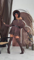 PLUS SIZE sweater "AGAIN 10588"- choco